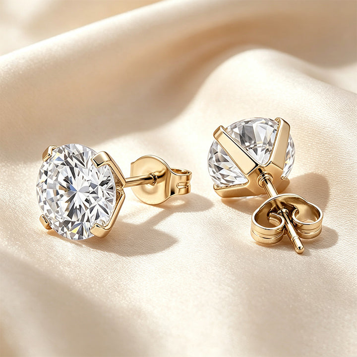 Classic Moissanite Solitaire Stud Earrings
