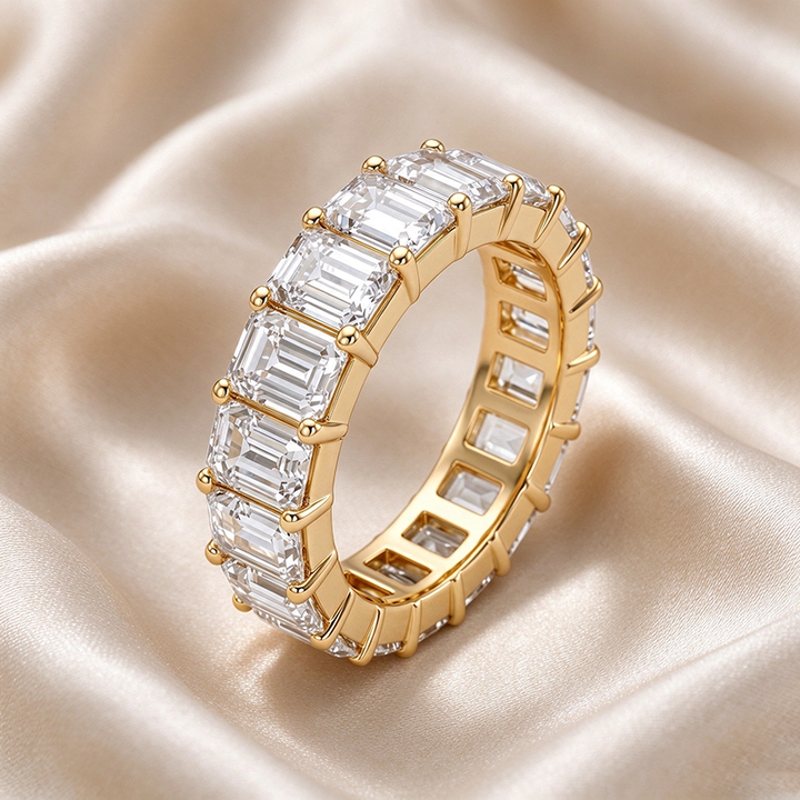Emerald Cut Full Eternity Band Collection