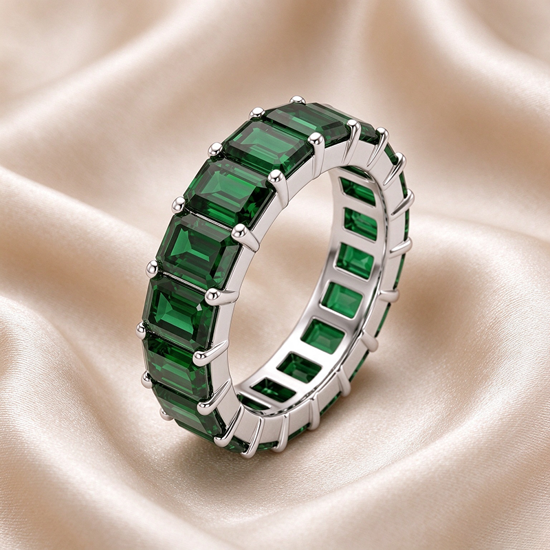 Emerald Cut Full Eternity Band Collection