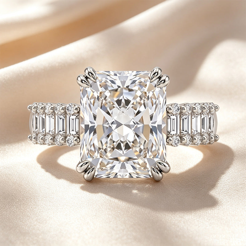 Ice‑Cut Side Baguette Accent Ring
