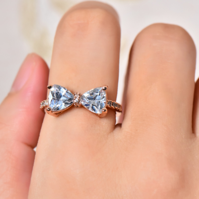 Heart Gem Bow Knot Ring
