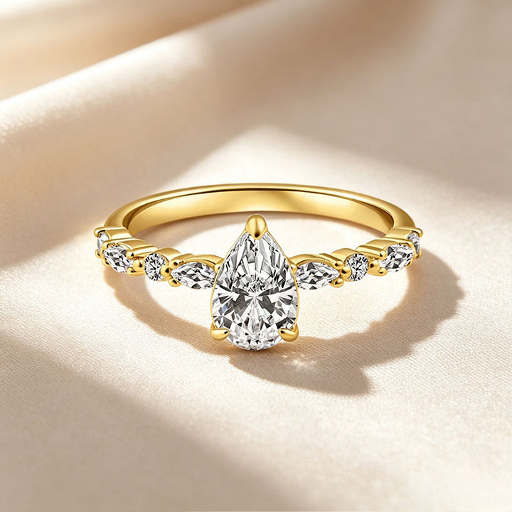 Pear‑Shaped Alternating Marquise Ring