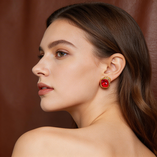 Natural Ruby Stud Earrings