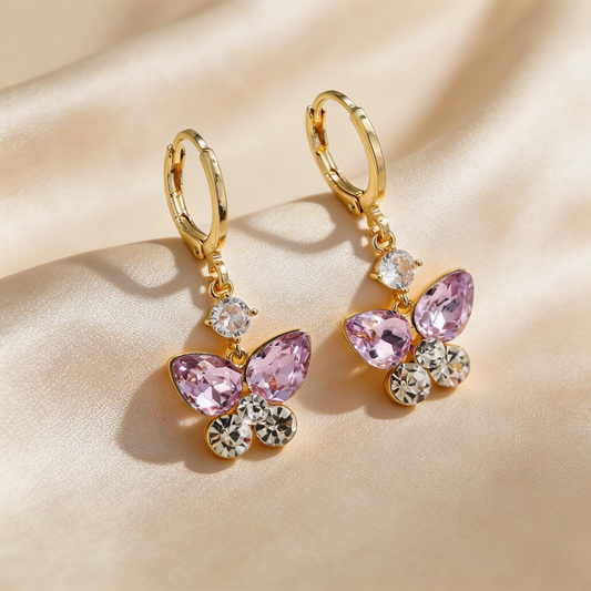 Elegant Butterfly Crystal Earrings