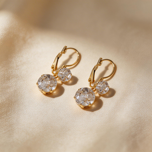 Double Crystal Sphere Earrings
