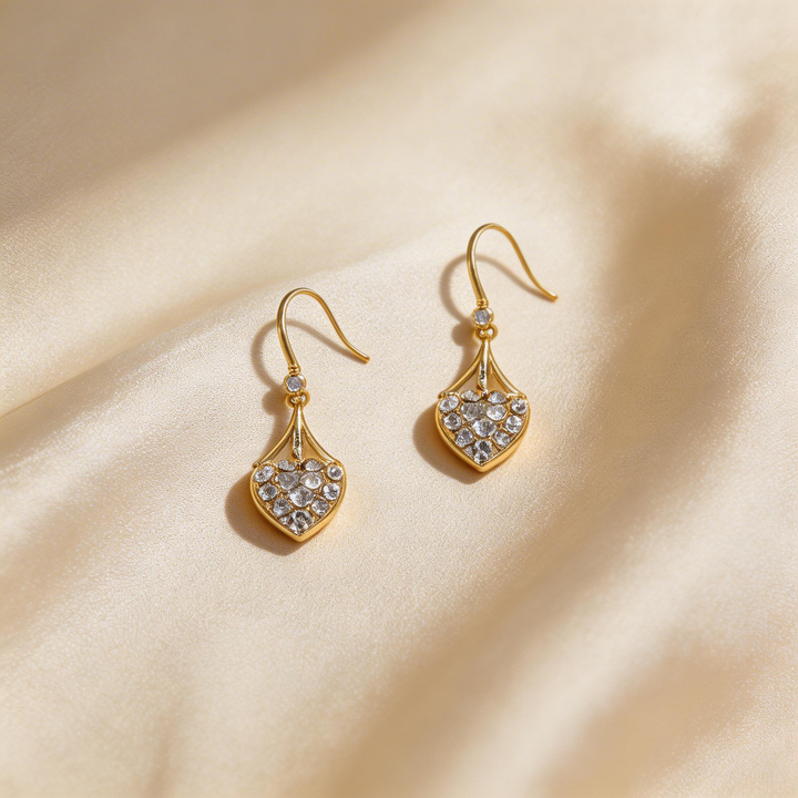 Delicate Heart Drop Earrings