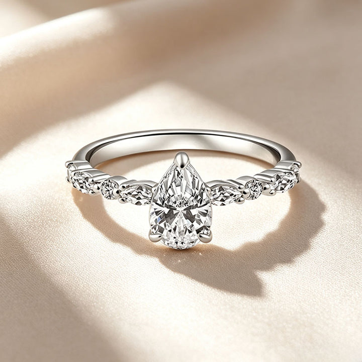 Pear‑Shaped Alternating Marquise Ring